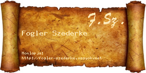 Fogler Szederke névjegykártya